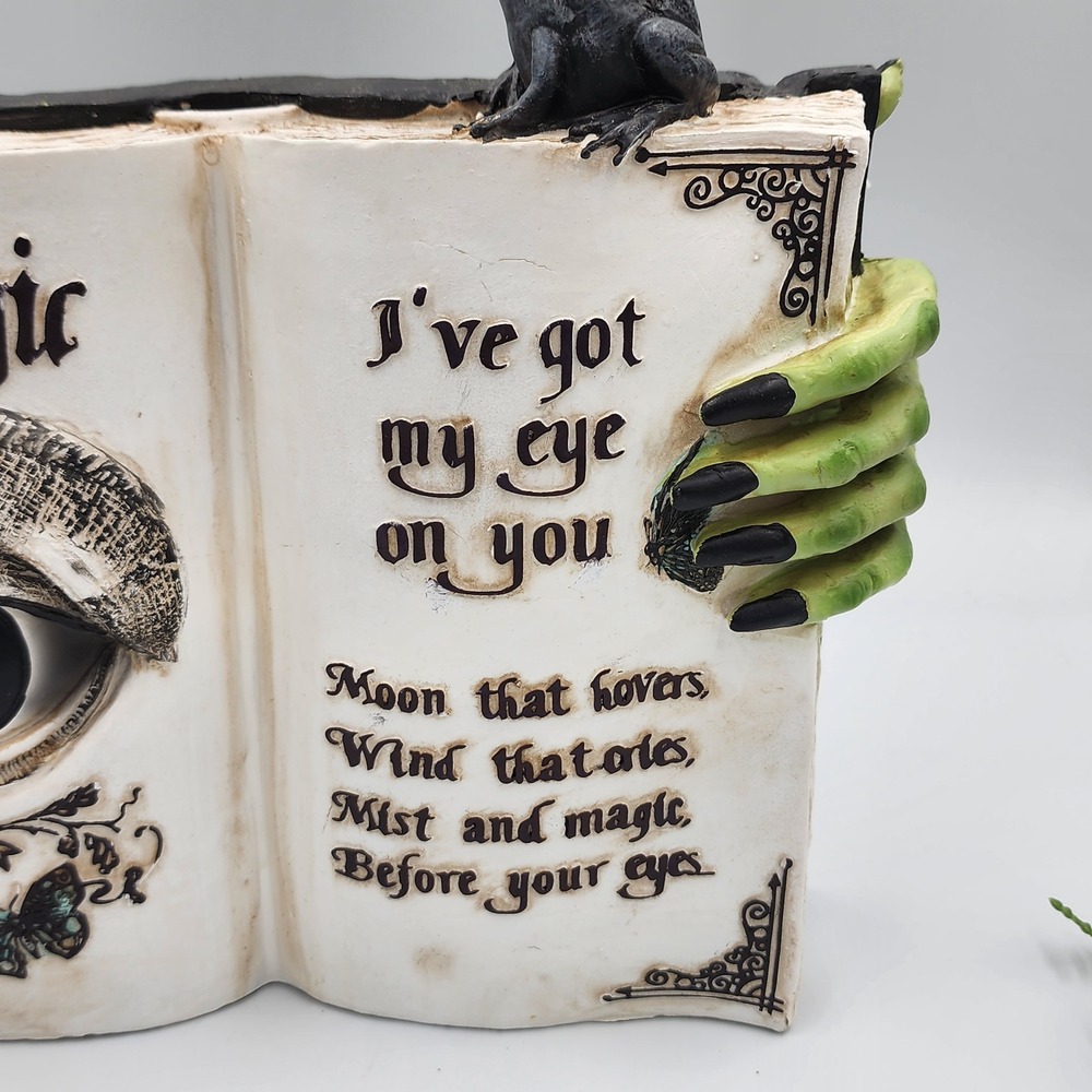 Halloween Faux Magic Book Witch Hands Prop Figurine Tabletop Decor 11.5" Resin - Picture 8 of 9